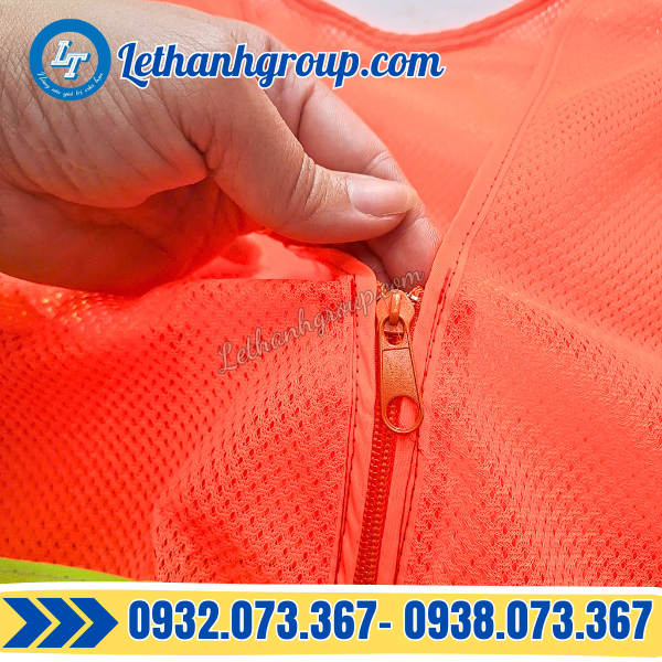 phân phối sỉ lẻ áo phản quang vải lưới có khóa kéo giá xưởng