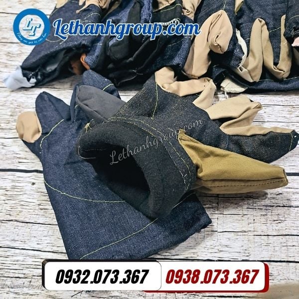 phân phối sỉ rẻ găng tay vải jean 2 lớp chất lượng top đầu thị trường