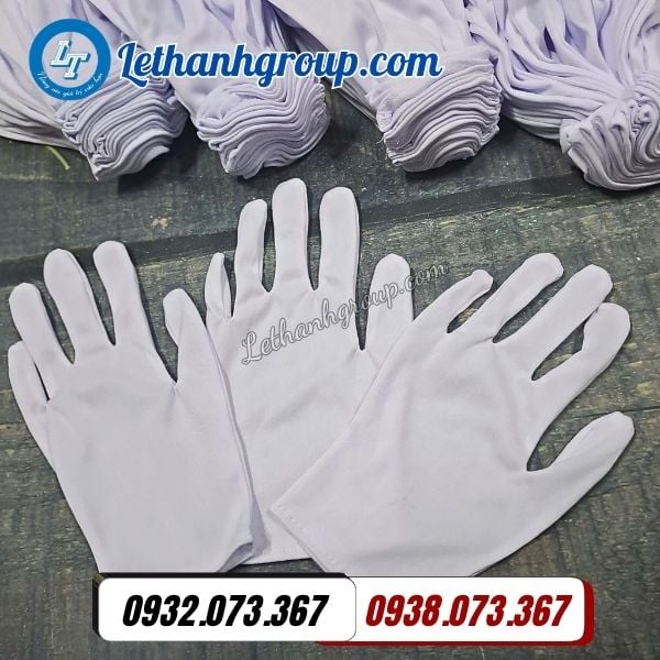 sỉ giá gốc găng tay vải thun trắng t9 cho đại lý doanh nghiệp