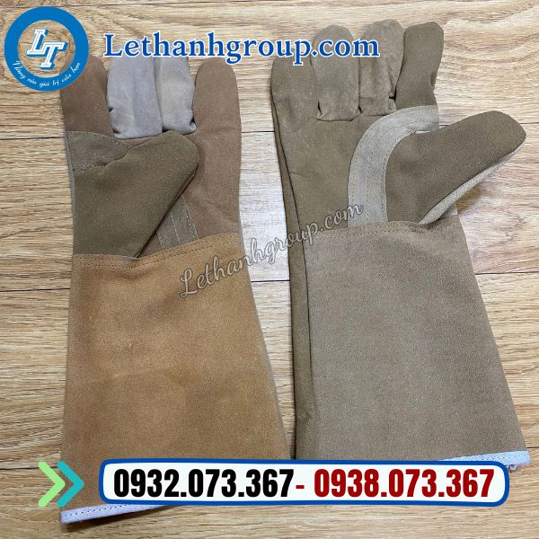 sỉ giá rẻ găng tay da hàn dài màu nâ chống cháy hiệu quả