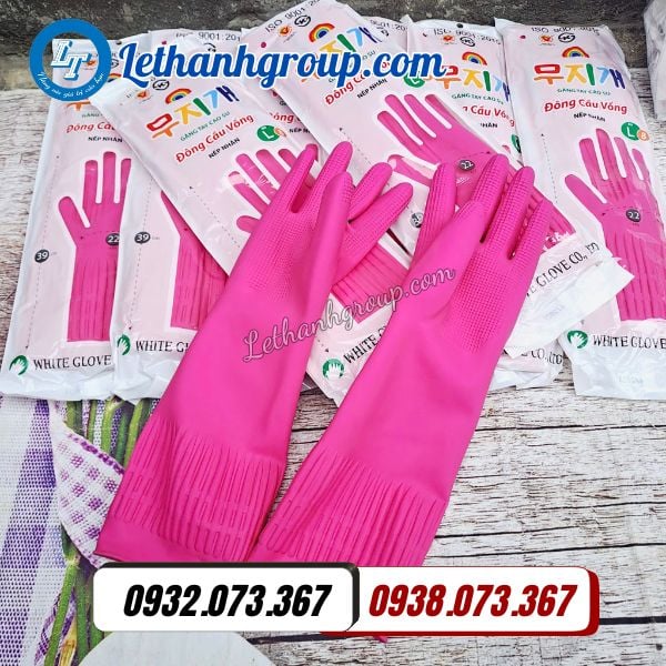 sỉ rẻ găng tay cao su đông cầu vồng nếp nhăn giá xưởng