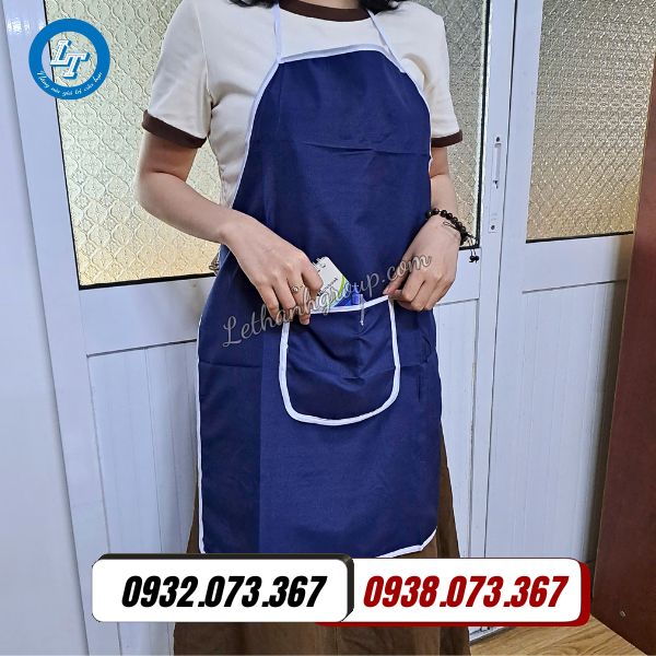 tạp dề kaki 2 lớp có túi giá sỉ miền nam