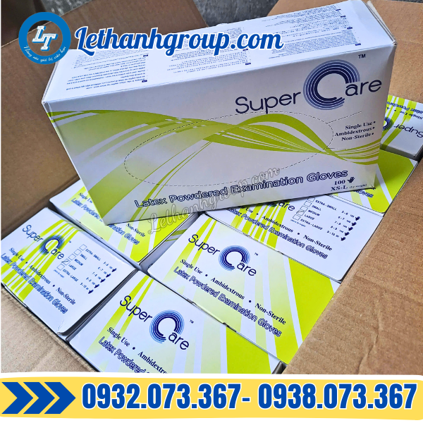 GĂNG TAY Y TẾ LATEX SUPPER CARE CÓ BỘT