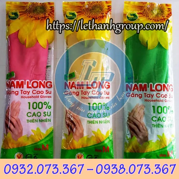 GĂNG TAY CAO SU NAM LONG SIZE M, L, XL