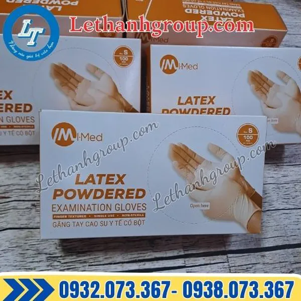 GĂNG TAY CAO SU Y TẾ LATEX CÓ BỘT IMED