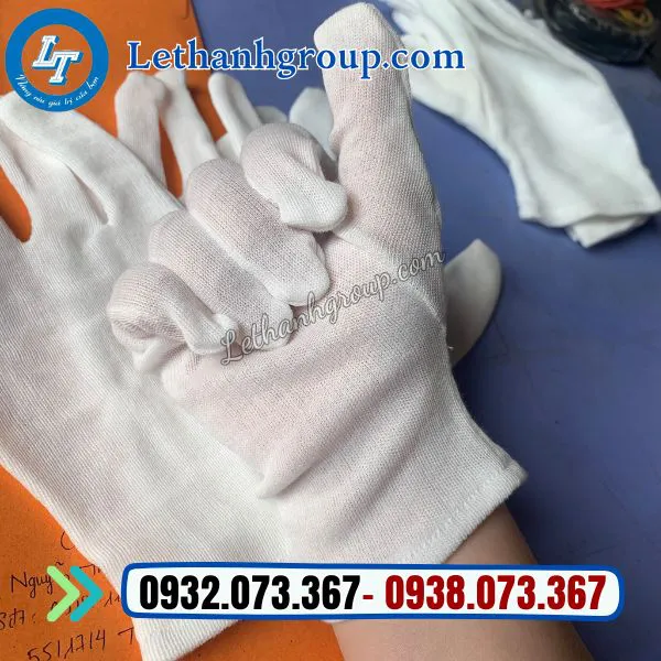 GĂNG TAY VẢI THUN PE TRẮNG