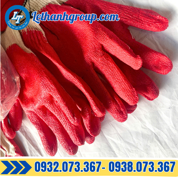 tổng kho chuyên sỉ lẻ găng tay len nhúng nhựa đỏ 60g hàng đẹp giá gốc