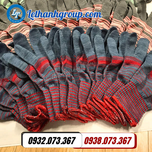 xưởng sỉ rẻ găng tay poly sọc thời trang đủ màu cho đại lý