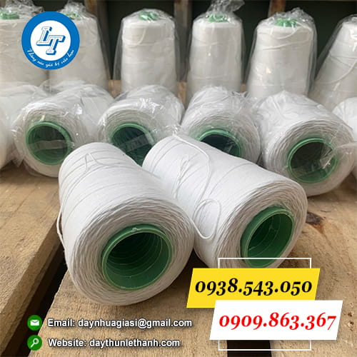 Cuộn chỉ may bao 200g màu trắng đẹp Cuộn chỉ may bao 200g màu trắng đẹp