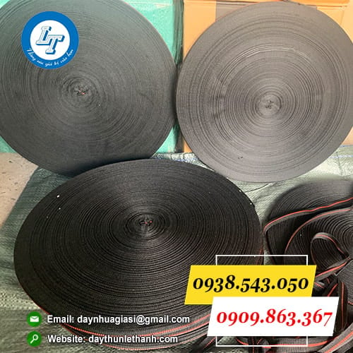 Dây dù bản dẹt sọc đỏ Dây dù bản dẹt sọc đỏ