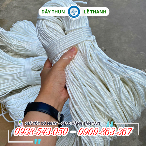 Dây dù tròn màu trắng Dây dù tròn màu trắng