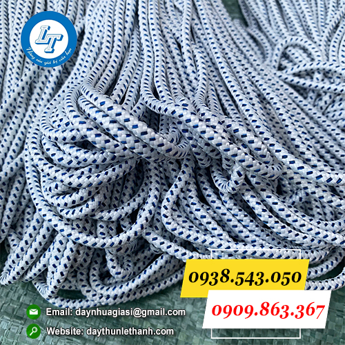 Dây dù tròn sọc xanh chịu mài mòn tốt Dây dù tròn sọc xanh chịu mài mòn tốt