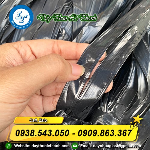 Dây nilon kẽm đen bóng bản rộng Dây nilon kẽm đen bóng bản rộng