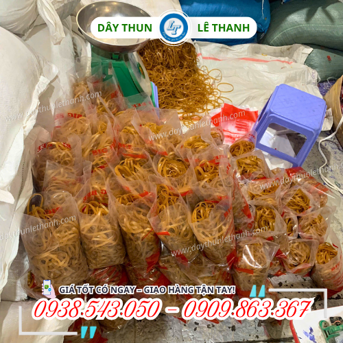 Dây thun cao su bản to đóng bịch sẵn Dây thun cao su bản to đóng bịch sẵn