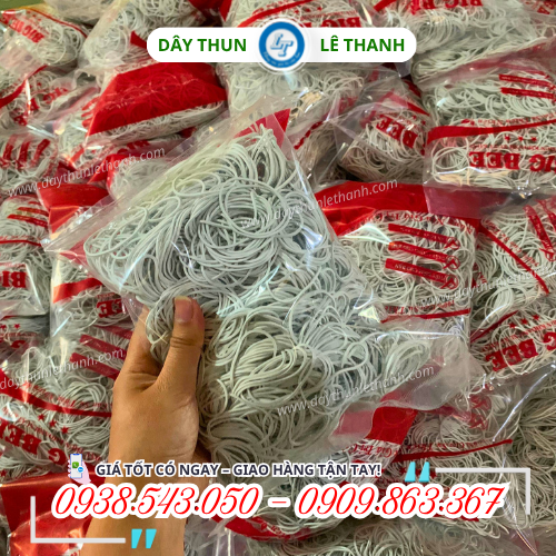 Dây thun khoanh màu trắng Dây thun khoanh màu trắng