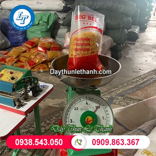 Dây thun khoanh vàng đóng bịch 500g Dây thun khoanh vàng đóng bịch 500g