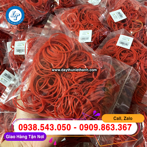 Dây thun màu đỏ size đại đóng bịch sẵn
