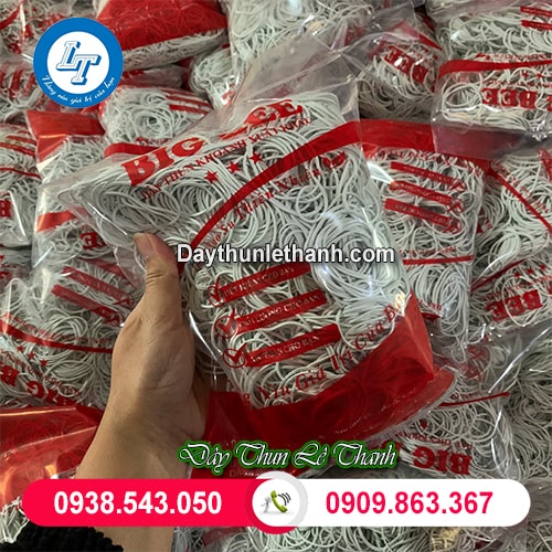 Dây thun màu trắng sữa bịch 500g Dây thun màu trắng sữa bịch 500g