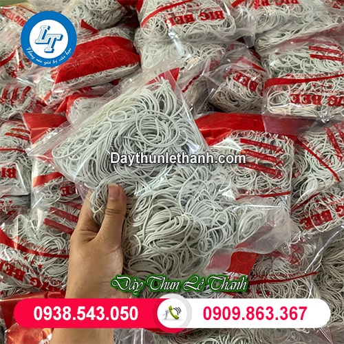 Dây thun trắng bịch 500g Dây thun trắng bịch 500g