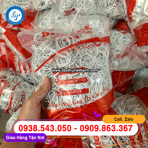 Dây thun trắng sữa size trung đóng bịch 500g