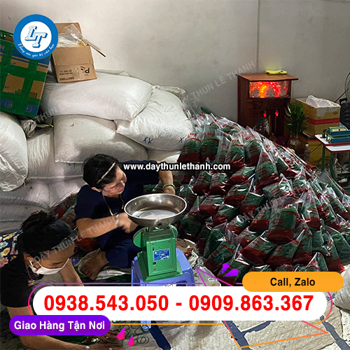 Dây thun xuất khẩu màu xanh đóng bịch sẵn