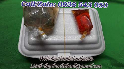 thun con ó cột hộp đựng thức ăn