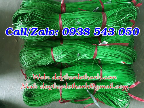 Dây nilon kẽm khô màu xanh bó 1kg Dây nilon kẽm khô màu xanh bó 1kg