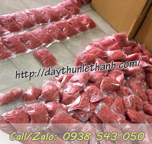 Dây thun đỏ đống gói 500g/bịch