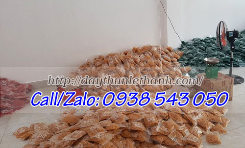 Thun màu vàng xuất khẩu đóng bich 100g/bịch Thun màu vàng, đỏ, xanh xuất khẩu