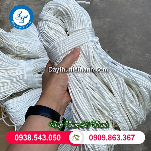 Dây dù tròn màu trắng Dây dù tròn màu trắng