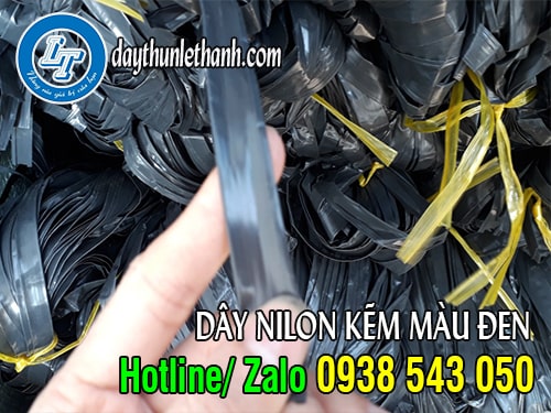 Dây nilon kẽm bản lớn màu đen giá sỉ rẻ Dây nilon kẽm bản lớn màu đen