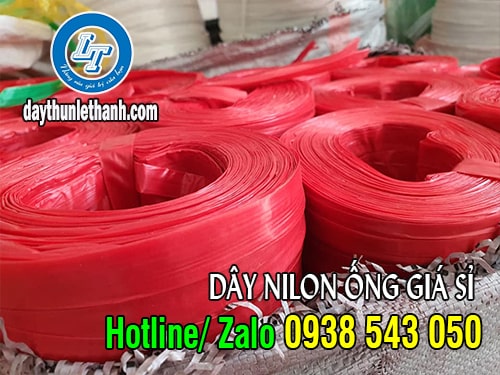 Dây nilon ống 1kg màu đỏ giá sỉ rẻ Dây nilon ống 1kg