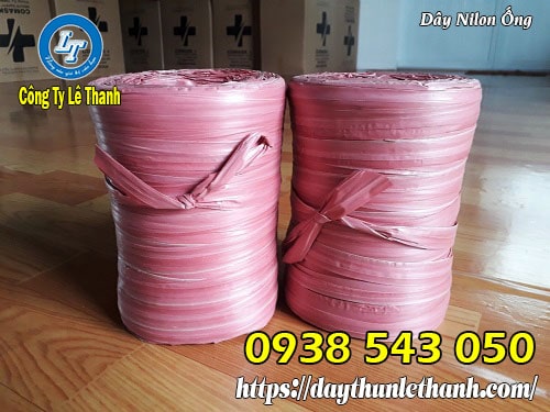 Dây nilon ống 1kg màu đỏ Dây nilon ống
