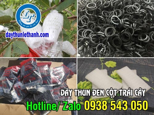 Dây thun đen và túi xốp bao trái cây