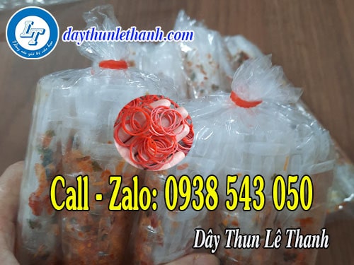 Dây thun màu đỏ siêu bền cột bọc bánh tráng Dây thun màu đỏ