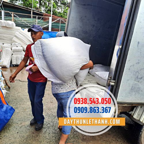 Giao hàng dây thun nguyên bao 50kg Giao hàng dây thun nguyên bao 50kg