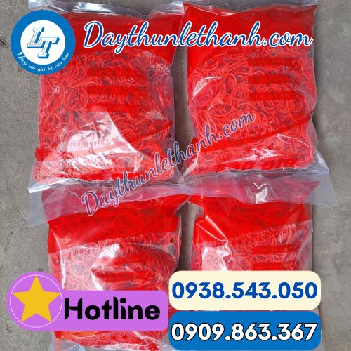 dây thun khoanh tròn màu đỏ bịch 500g dây thun khoanh tròn màu đỏ bịch 500g