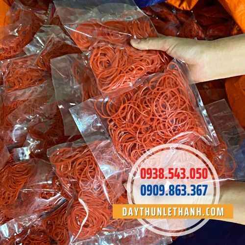 Dây thun màu đổ đóng bịch Dây thun màu đổ đóng bịch