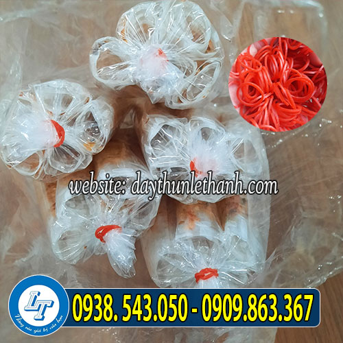 Dây thun màu đỏ cột bịch bánh tráng Dây thun màu đỏ cột bịch bánh tráng