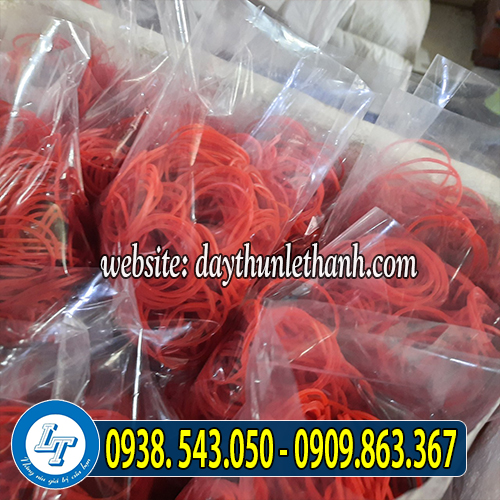 Dây thun màu đỏ đóng bịch Dây thun màu đỏ