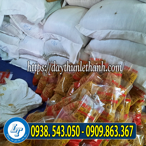 Dây thun màu vàng đóng bịch tại kho