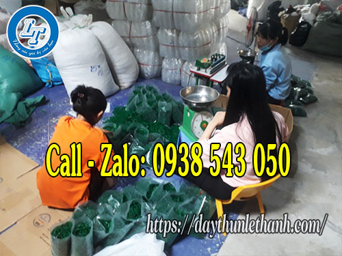 Đóng hàng dây thun màu xanh cho khách sỉ Dây thun màu xanh