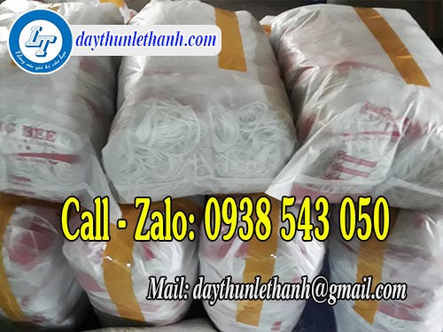 Dây thun màu trắng sữa đóng bao 20 bịch nhỏ cho khách sỉ Dây thun màu trắng sữa