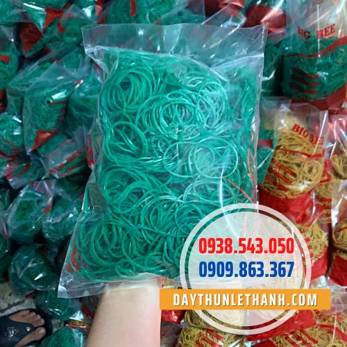 Dây thun màu xanh size đại đóng bịch 500gam