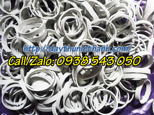 Thun bản lớn màu trắng sữa đường kính 25mm Thun bản lớn màu trắng sữa đường kính 25mm