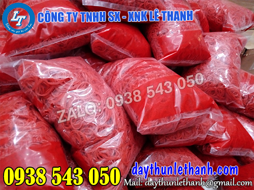 Dây thun màu đỏ đóng bịch 500gr Dây thun màu đỏ đóng bịch 500gr