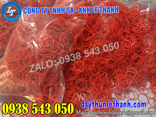 Dây thun màu đỏ size trung Dây thun màu đổ size trung