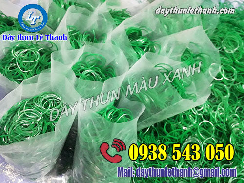 Dây thun màu xanh đóng bịch 500gam tại Lê Thanh Dây thun màu xanh đóng bịch 500gam