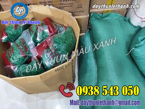 Dây thun màu xanh đóng bịch 500gam Dây thun màu xanh đóng bịch 500gam