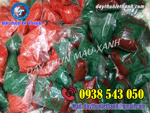 Dây thun đóng bịch 500gam Dây thun màu xanh đóng bịch 500gam